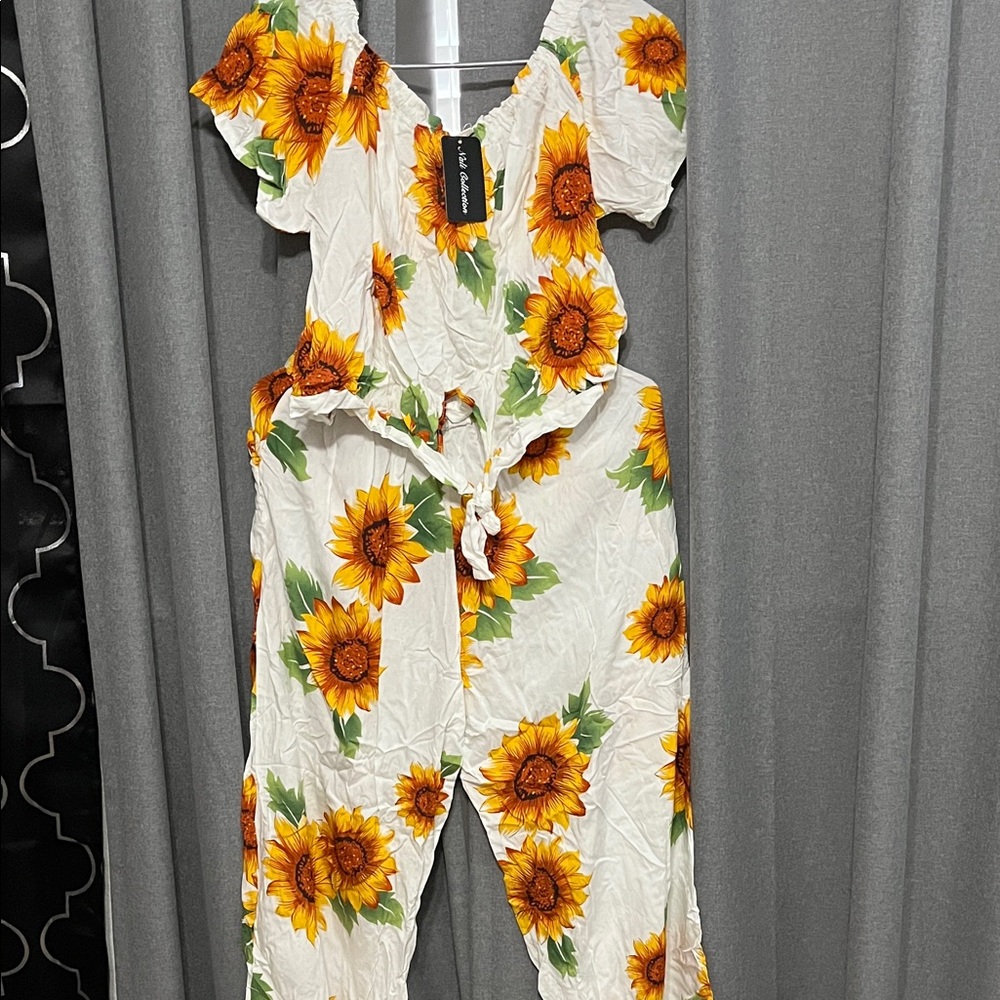 Sunflower Print Jumpsuit